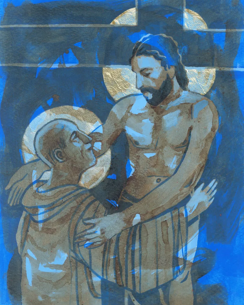 St. Francis and Christ
